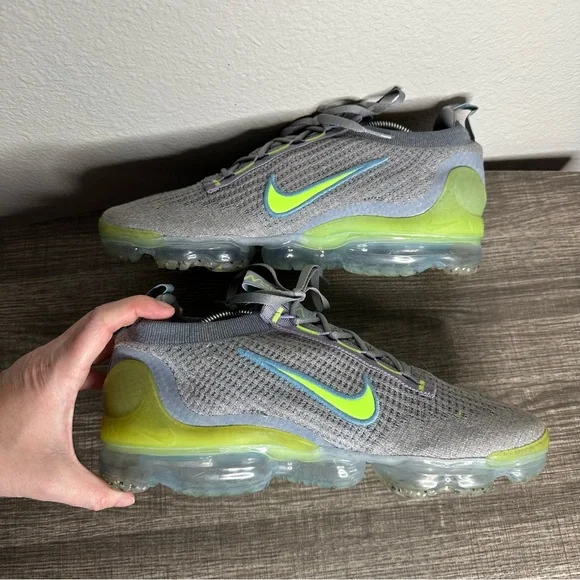 Nike Air Vapormax 2021 Flyknit Gray & Lime Men’s Training Sneaker Size Size 10 - Picture 4 of 10